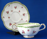 Gorgeous Crescent Cream Soup And Saucer Rosebuds 1890s George Jones