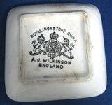 Transferware Butter Pat English Wilkinson Square 1890s Teabag Caddy