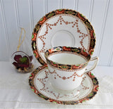 Imari Sevres Teacup Trio Victorian Era Bone China Downton Abbey 1880-1890s