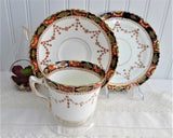 Imari Sevres Teacup Trio Victorian Era Bone China Downton Abbey 1880-1890s