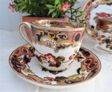 Pair George Jones Crescent Antique Imari Cup And Saucer Demitasse Cups 1890s