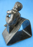 Antique Figural Napkin Ring Pan Faun Cymbals Meriden Book Piece 1880s