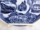 Plate San Bernadino California 1890s English Flow Blue Transfer Victorian