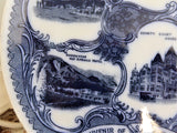 Plate San Bernadino California 1890s English Flow Blue Transfer Victorian