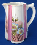 German Pink Luster Milk Jug Creamer Pink Panels Floral Scarborough 1890s