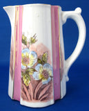 German Pink Luster Milk Jug Creamer Pink Panels Floral Scarborough 1890s