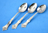 Art Nouveau Sterling Silver Teaspoons 3 Geo. Shiebler & Co Clematis Mono M French Style