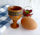 Victorian Tunbridge Ware Egg Cup Treen England Green Inlay 1880s Eggcup