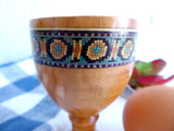 Victorian Tunbridge Ware Egg Cup Treen England Green Inlay 1880s Eggcup