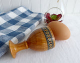 Victorian Tunbridge Ware Egg Cup Treen England Green Inlay 1880s Eggcup
