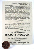 Victorian Trade Card Vermifuge Worm Cure Girl On Suitcase 1890s Advertising