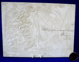 Album Card Embossed Sailing Ship Pansies Christmas Note Victorian Card 1890s
