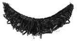 Antique Black Bead Epaulet Bugle Beads English Curve 1890s Bead Trim Mourning