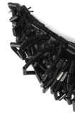 Antique Black Bead Epaulet Bugle Beads English Curve 1890s Bead Trim Mourning