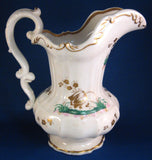Victorian Copy French Porcelain Pitcher Fancy Large 1890s Gold Tulips