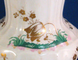 Victorian Copy French Porcelain Pitcher Fancy Large 1890s Gold Tulips