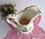 Victorian Copy French Porcelain Pitcher Fancy Large 1890s Gold Tulips