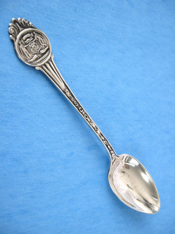 Sterling Silver Wausau Wisconsin Souvenir Spoon 1890s Mechanics Silver Co Engraved Bowl