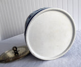 Wedgwood Blue Dip Biscuit Barrel Victorian Edwardian Classical Figures Cookie Jar