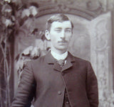 Cabinet Card Photo Quebec City Gent Horseshoe Tie Tac Victorian 1880s Dapper