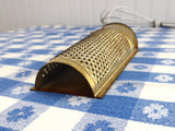 Victorian Era Tin Nutmeg Grater Coffin Shape Gold Washed UK 1890s Punched Tin