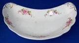 English Ironstone Bone Dish Crescent Roses Antique 1890-1910 Edwardian Victorian