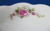 English Ironstone Bone Dish Crescent Roses Antique 1890-1910 Edwardian Victorian