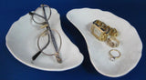 English Ironstone Bone Dish Crescent Roses Antique 1890-1910 Edwardian Victorian