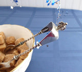 Crown Finial Edwardian Sugar Tongs Spoon Ends Continental 800 Silver Barley Twist