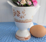 Furnivals Quail Eggcup Double Brown Transferware 1890s Birds Ironstone Egg Cup