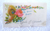 Victorian Calling Card Set Of 10 Flowers Birds Mottos Various 1880-1900 Visiting Cards