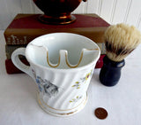 Victorian Shaving Mug German Hand Colored 1890s Porcelain Hot Water Wet Shave