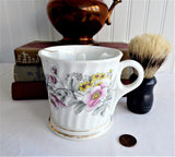 Victorian Shaving Mug German Hand Colored 1890s Porcelain Hot Water Wet Shave