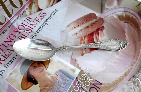 Spoon Sterling Silver Illinois Souvenir Watson Silver 1890s Engraved Monogram B O