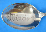 Spoon Sterling Silver Illinois Souvenir Watson Silver 1890s Engraved Monogram B O