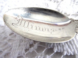 Spoon Sterling Silver Illinois Souvenir Watson Silver 1890s Engraved Monogram B O