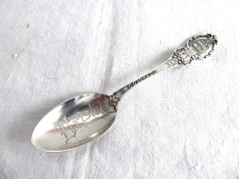 Fancy Bristol Colorado Sterling Silver Souvenir Spoon 1890s Fully