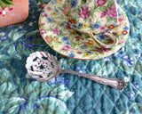 Edwardian Sterling Silver Sugar Sifting Spoon Fancy Paisley Holes Sugar Fan Shaped USA