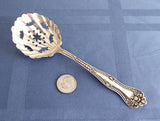 Edwardian Sterling Silver Sugar Sifting Spoon Fancy Paisley Holes Sugar Fan Shaped USA