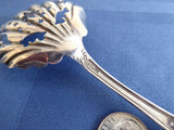 Edwardian Sterling Silver Sugar Sifting Spoon Fancy Paisley Holes Sugar Fan Shaped USA