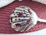 Edwardian Sterling Silver Sugar Sifting Spoon Fancy Paisley Holes Sugar Fan Shaped USA