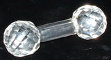 Superb English Crystal Cutlery Rest Faceted Barbell Victorian Edwardian 1890-1910
