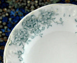 Butter Pat Teal Floral Transferware Ironstone Teabag Caddy 1890-1900 Continental