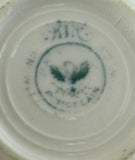 Butter Pat Teal Floral Transferware Ironstone Teabag Caddy 1890-1900 Continental