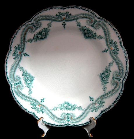 Teal Transferware Dinner Plate Regis Johnson Brothers 1890s