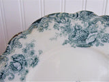Teal Transferware Plate Wilkinson Arcadia Antique Floral England 1890-1920