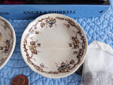 Antique Butter Pat Pair Brown Transferware Ventnor 1890s Boote England