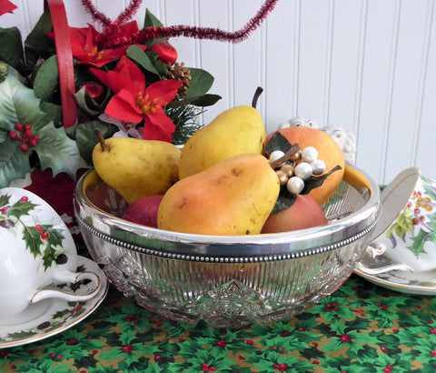 Superb Bowl Hoare Brilliant Crystal Bowl 1897 Gorham Sterling Silver Rim Centerpiece