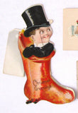 Victorian Greeting Cards Die Cut 4 Cards Hidden Message Figural I Am Your Captive Christmas