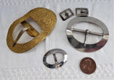 Edwardian Sash Buckles Set Of 5 2 Small Buckles 2 Belt Choker Buckles 1900-1920